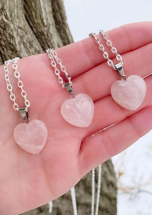 Love Heart Gemstone Pendant Necklace