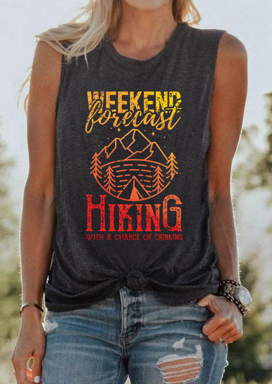 

Weekend Forecast Hiking With A Chance Of Drinking Gradient Tank - Dark Grey, Gray, 536199