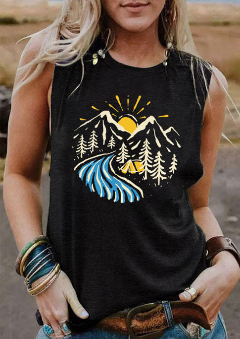 

Forest Sunset Mountain Camping Tank - Black, 536275