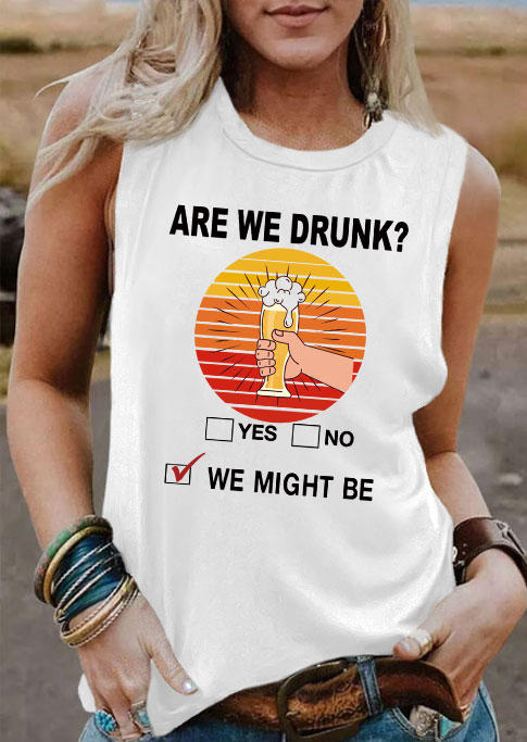 

Are We Drunk O-Neck Tank - White, 536330