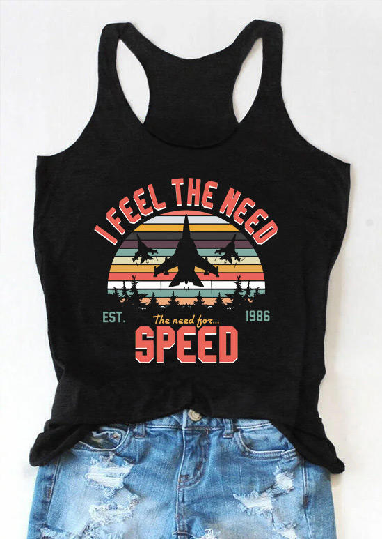 

I Feel The Need The Need For Speed Racerback Tank - Black, 536277