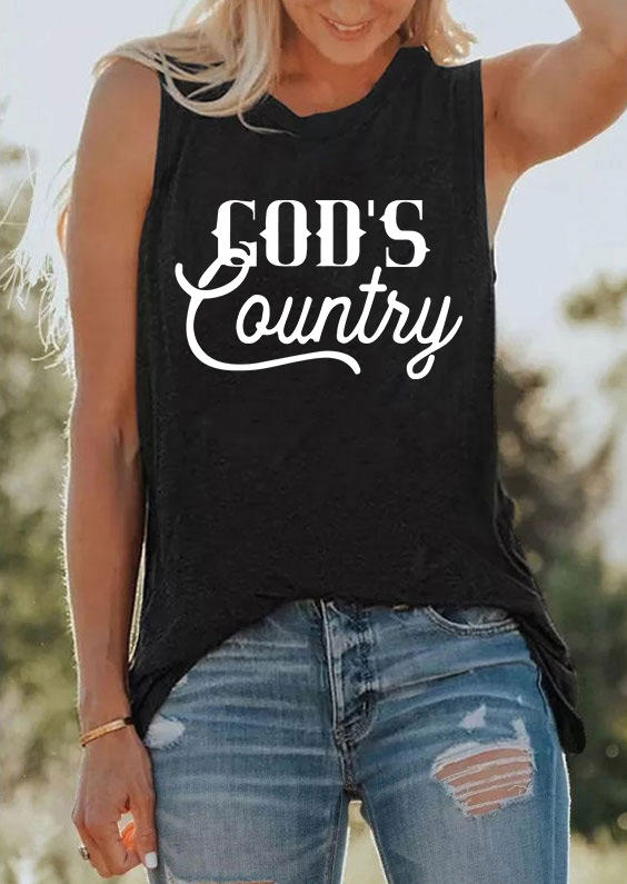 

God's Country O-Neck Casual Tank - Black, 536334