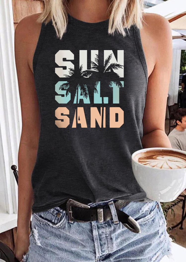 

Sun Salt Sand Beach Coconut Tree Tank - Dark Grey, Gray, 536428