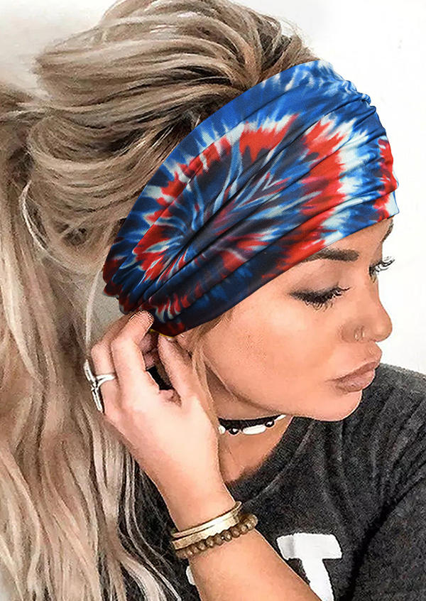 

Tie Dye Swirl Yoga Wide Headband, Multicolor, SCM002018
