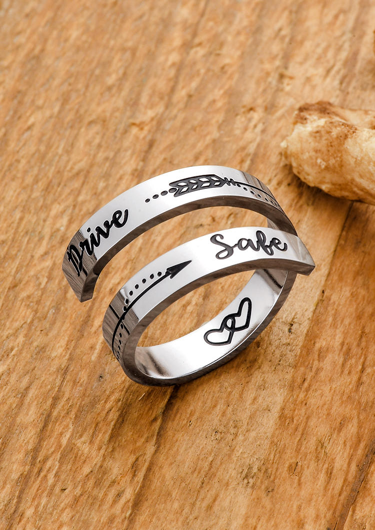 

Drive Safe Heart Arrow Ring, Pattern1;pattern2, SCM002071
