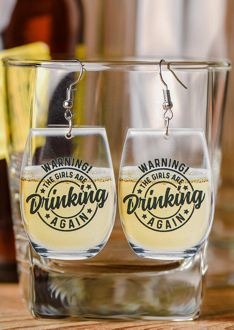

Warning The Girls Are Drinking Again Acrylic Earrings, Multicolor, SCM001939