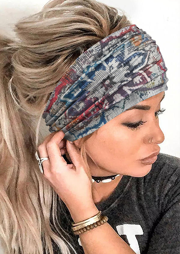 

Floral Yoga Wide Headband, Multicolor, SCM002016