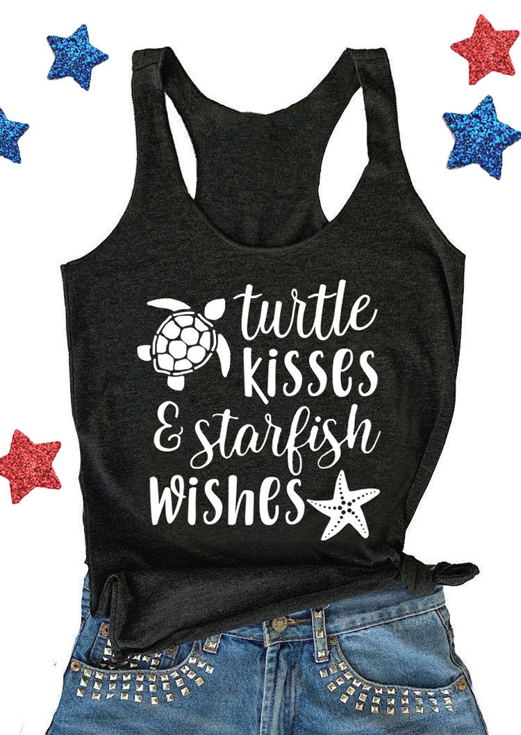 

Turtle Kisses & Starfish Wishes Racerback Tank - Black, 536586