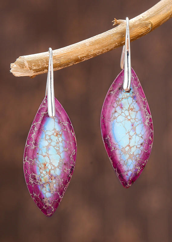 

Marble Water Drop Alloy Earrings, Blue;purple, SCM002069