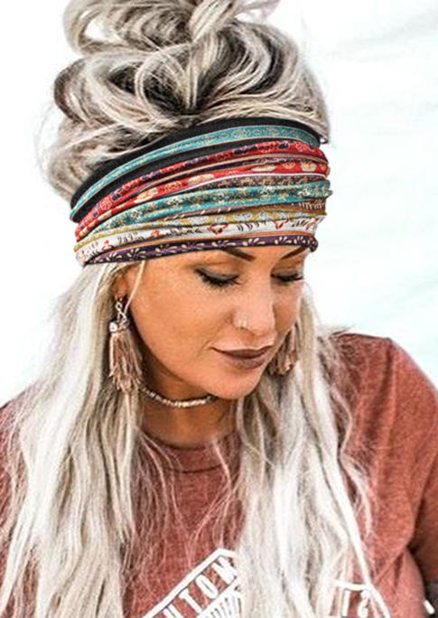 Ethnic Floral Sport Wide Headband