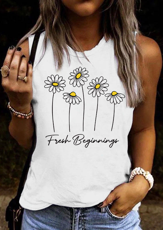 

Daisy Fresh Beginnings O-Neck Tank - White, 536692