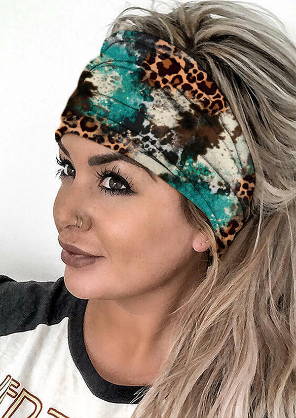 Leopard Tie Dye Yoga Wide Headband