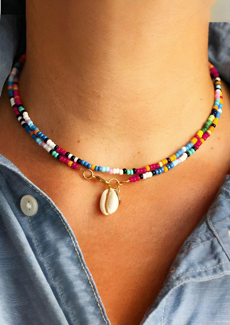 

Bohemian Colorful Beading Necklace, Multicolor, SCM002127