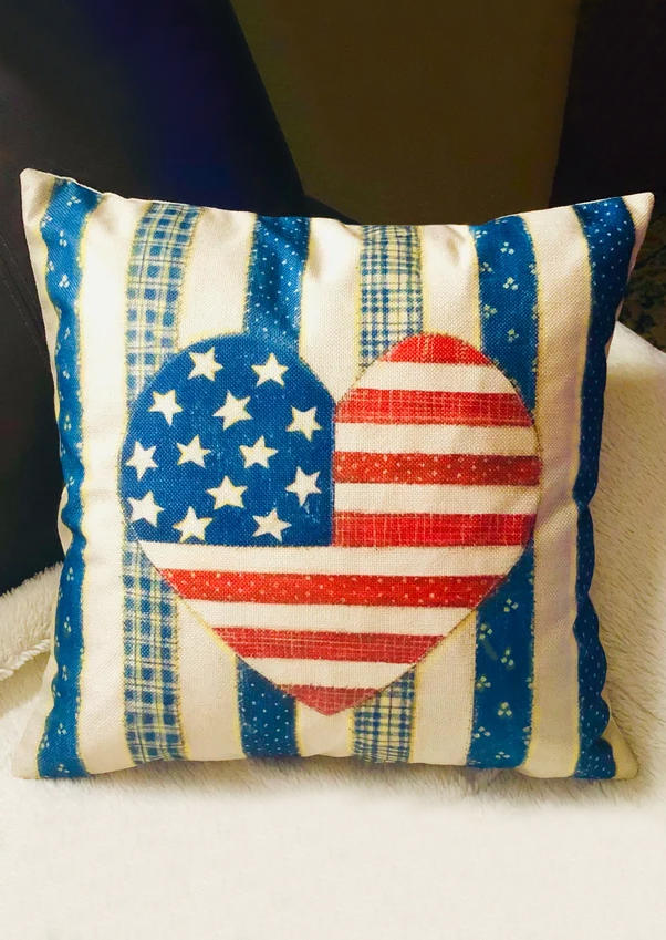 

American Flag Star Pillowcase without Pillow, Multicolor, SCM002383