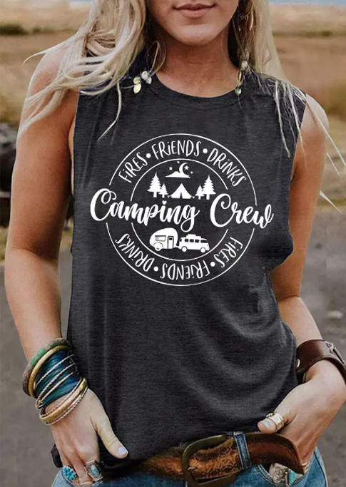 

Camping Crew Fires Friends Drinks Tank - Dark Grey, 536734