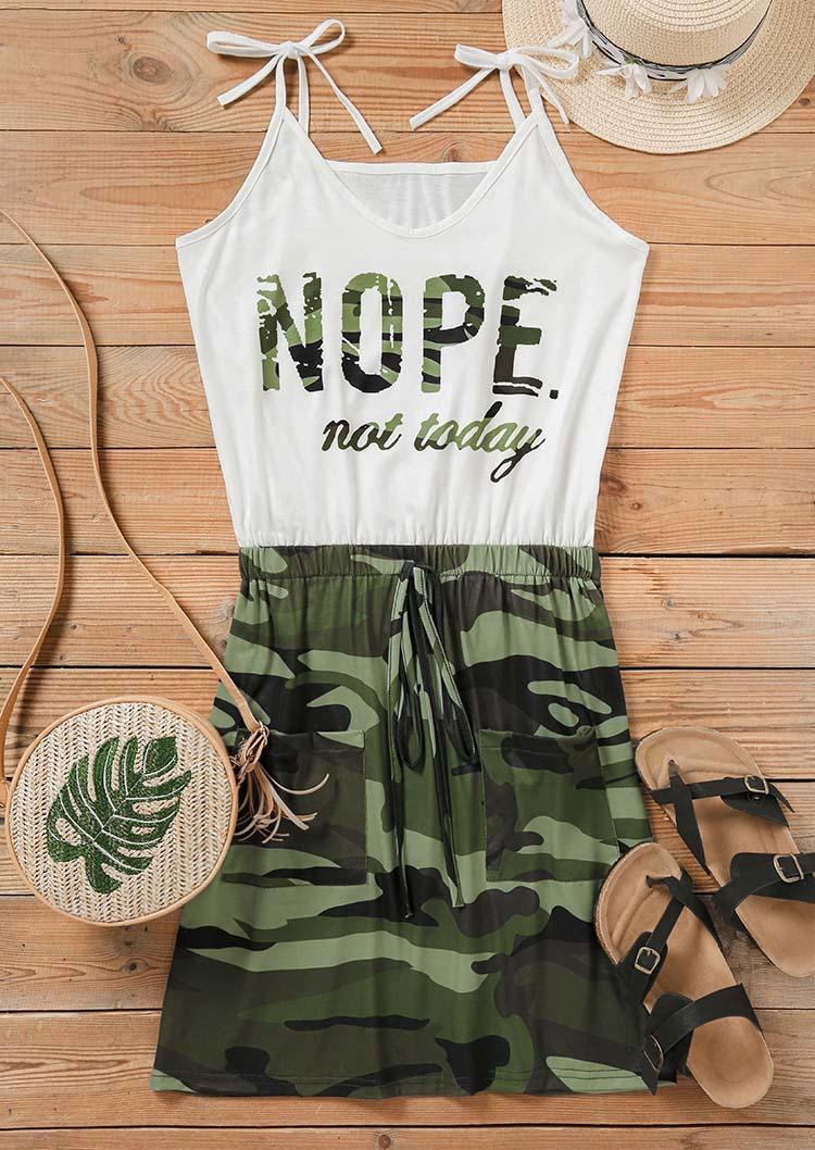 Nope Not Today Camouflage Pocket Mini Dress