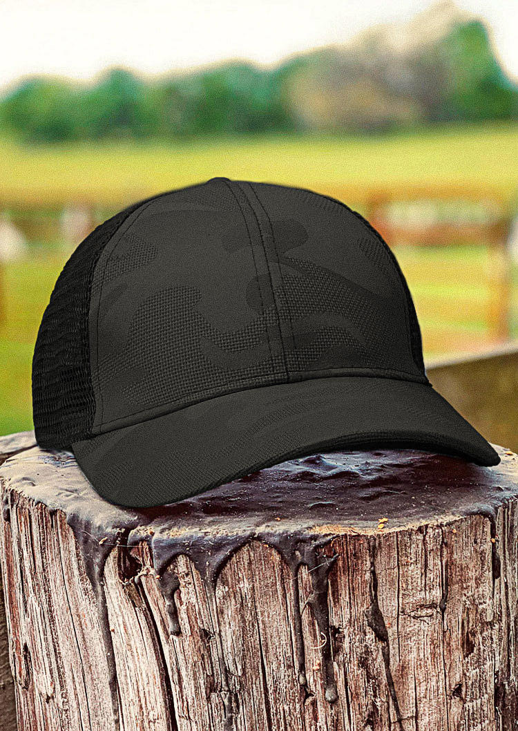 

Mesh Splicing Hollow Out Baseball Cap, Black, SCM002002