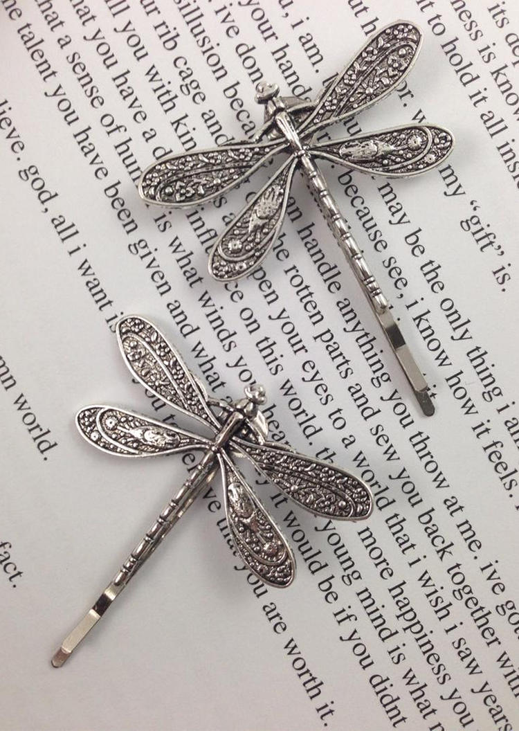 2Pcs Dragonfly Alloy Hairpin