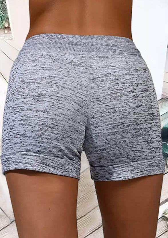Pocket Drawstring Elastic Waist Shorts - Gray