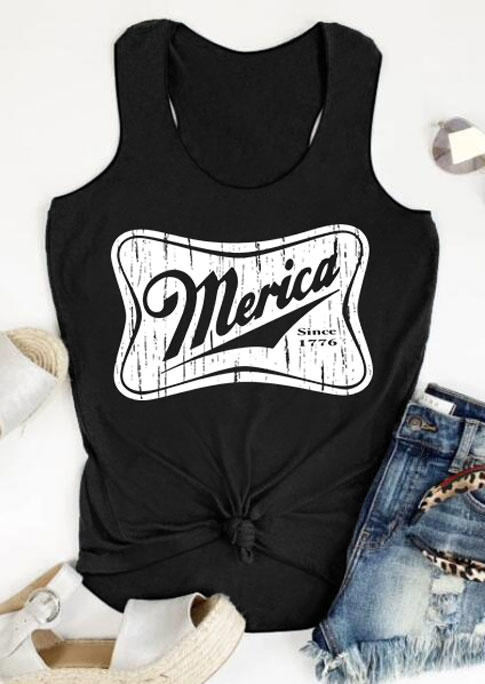 

Merica Since 1776 Racerback Tank - Black, 536738