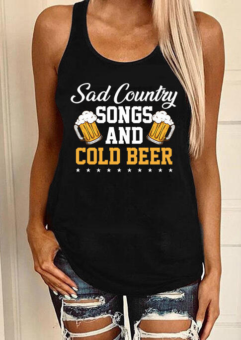 

Sad Country Songs And Cold Beer Racerback Tank - Black, 536841