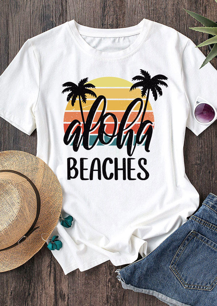 Aloha Beaches Coconut Tee T-Shirt Tee - White