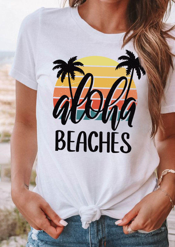 

Aloha Beaches Coconut Tee T-Shirt Tee - White, 536686