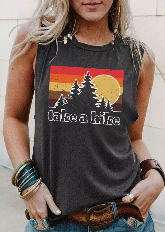

Take A Hike Sunset O-Neck Tank - Dark Grey, 536779