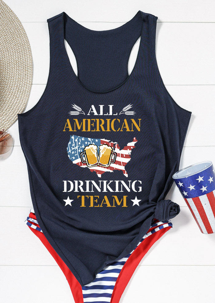 

All American Drinking Team Racerback Tank - Navy Blue, 536964