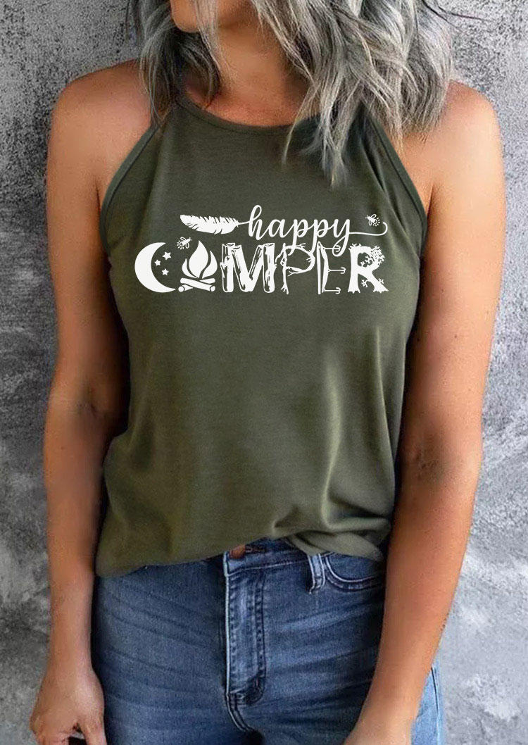 

Happy Camper Feather Camisole - Army Green, 536966
