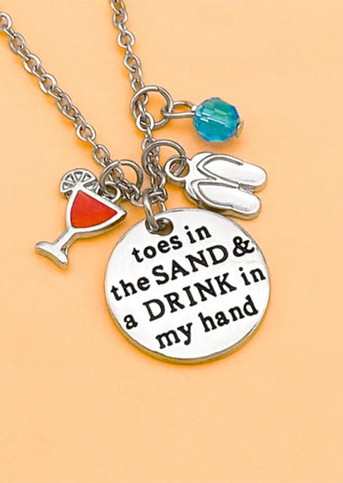 Toes In The Sand & A Drink In My Hand Necklace