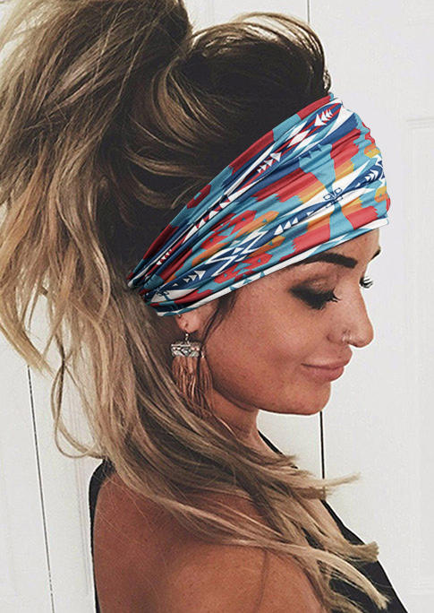 

Aztec Geometric Yoga Wide Headband, Multicolor, SCM002494