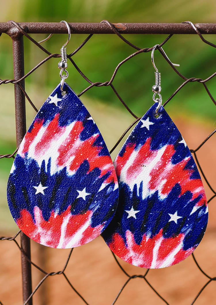 

Tie Dye Star Water Drop Earrings, Multicolor, SCM002706