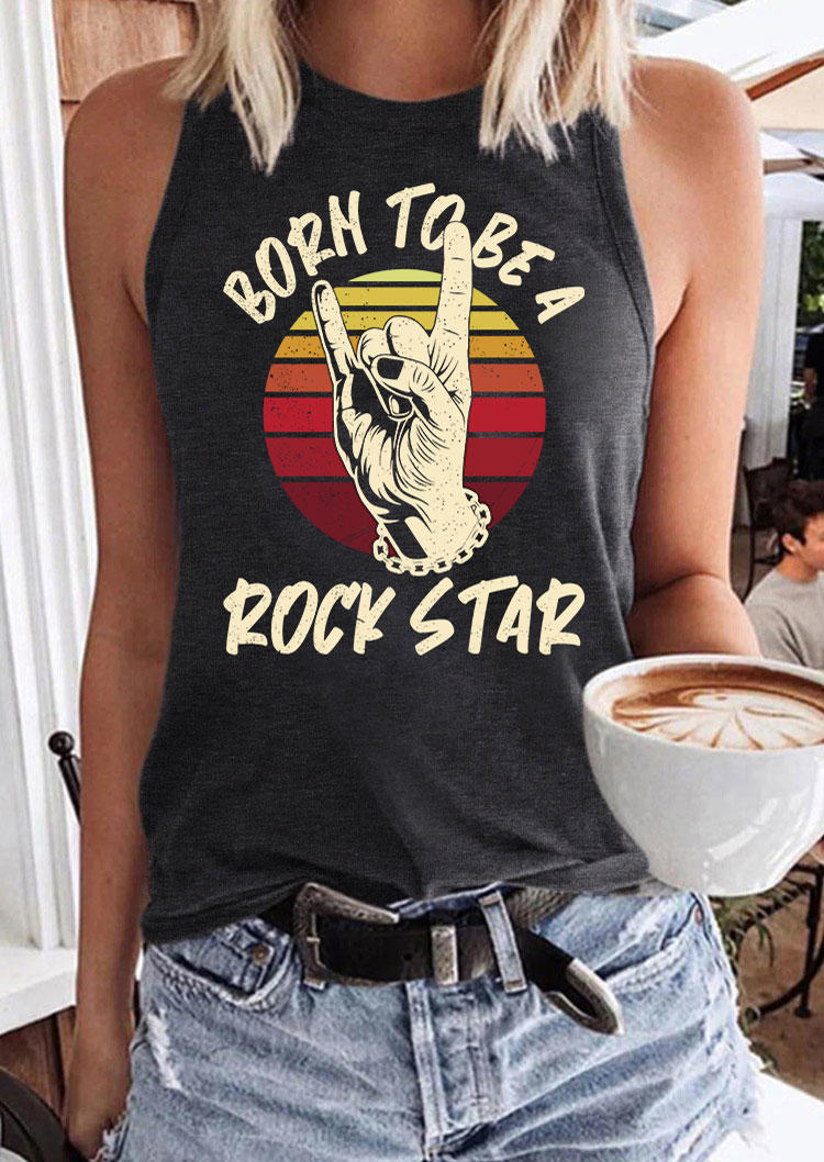 

Born To Be A Rock Star Hand Tank - Dark Grey, Gray, 536992