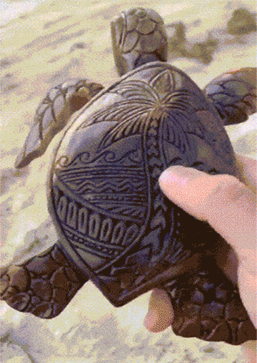 

Turtle Coconut Tree Resin Decoration Ornament, Brown, SCM002799