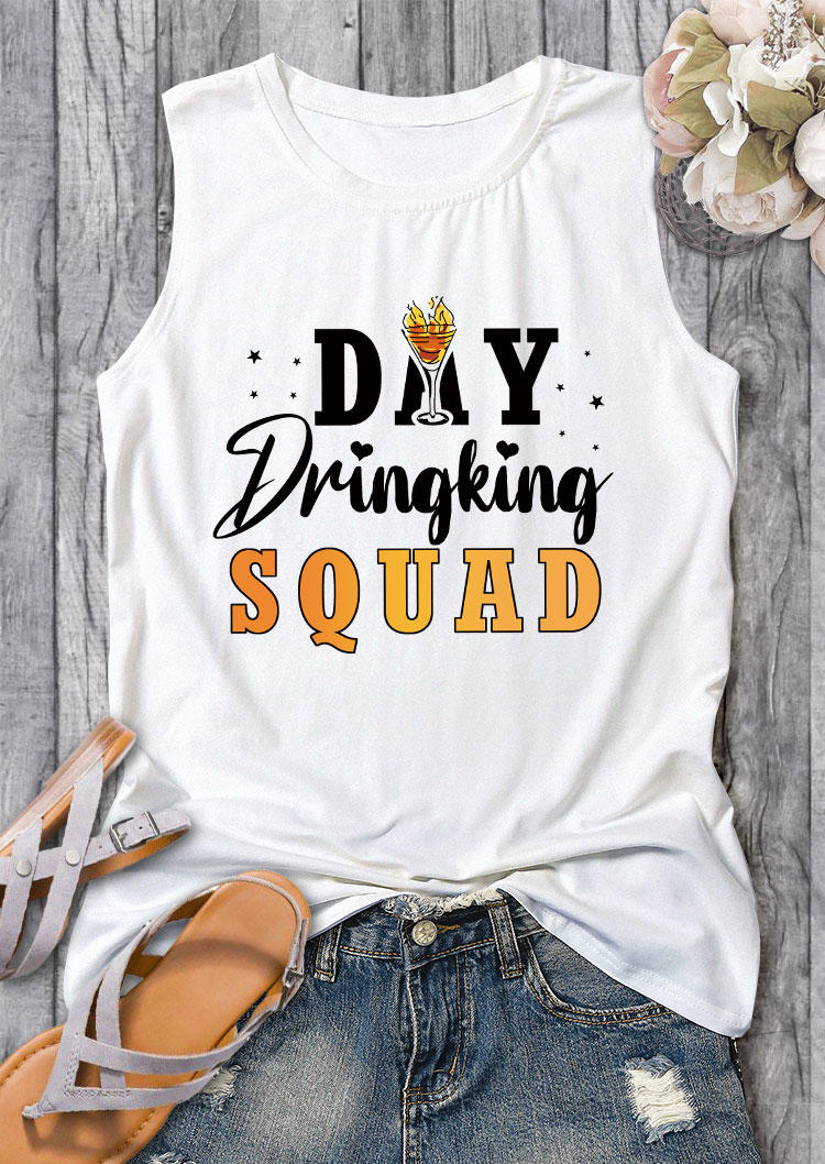 

Day Drinking Squad O-Neck Tank - White, 537001