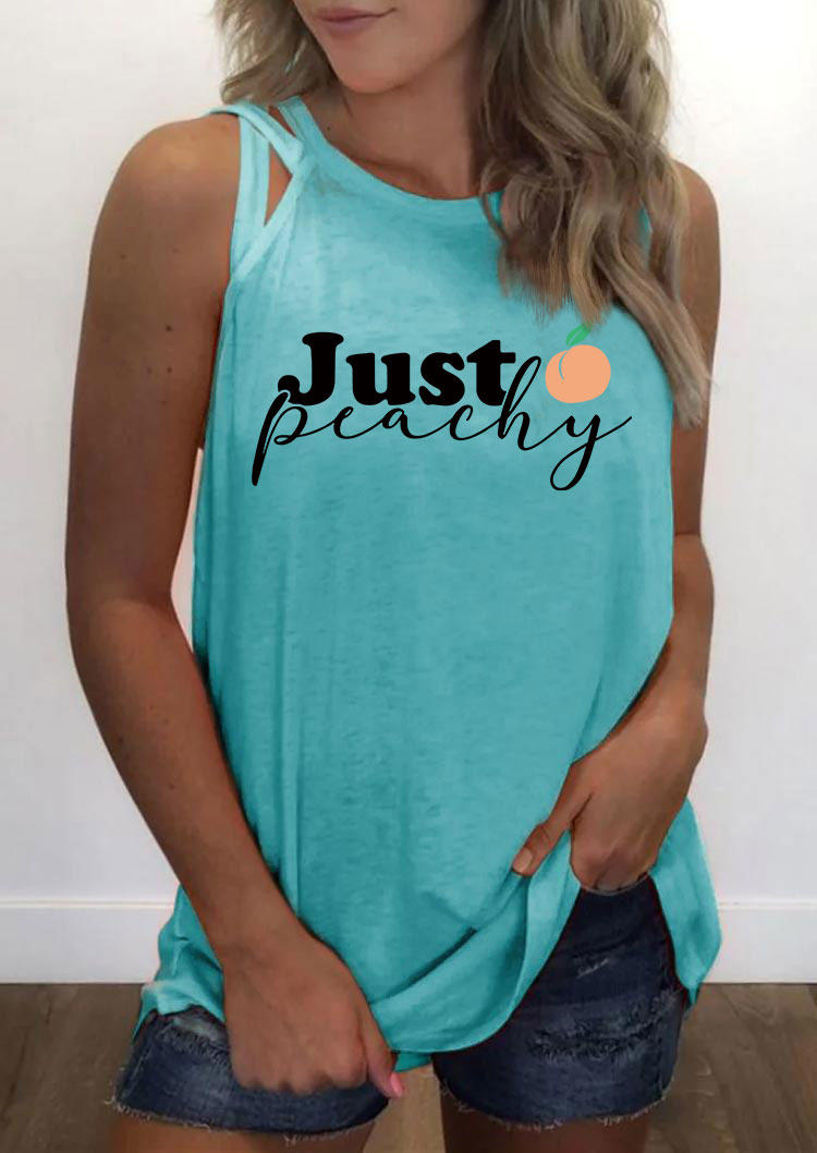 

Just Peachy Criss-Cross Tank - Cyan, Blue, 537028