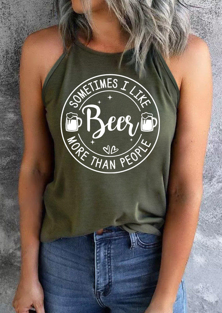 

Sometimes I Like Beer More Than People Camisole - Army Green, 537032