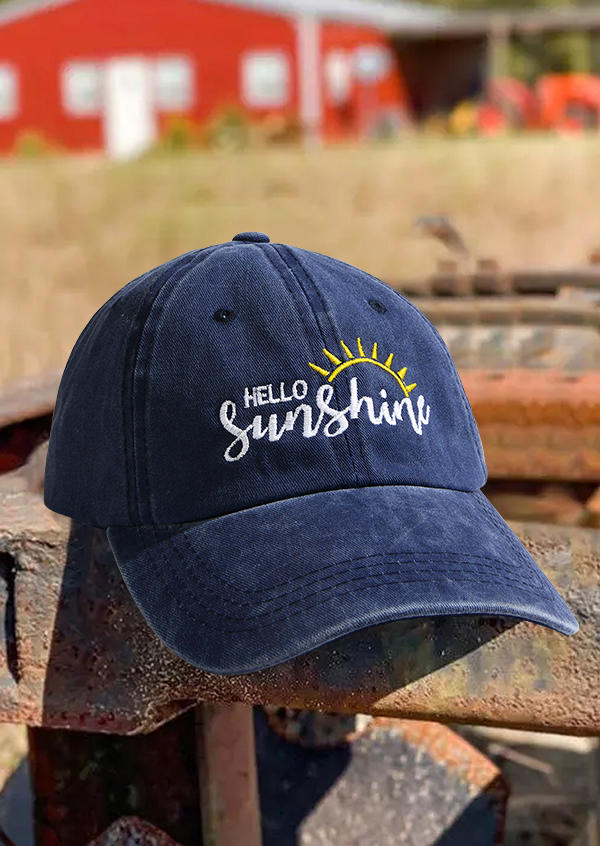 

Hello Sunshine Washed Baseball Cap, Blue, SCM002183