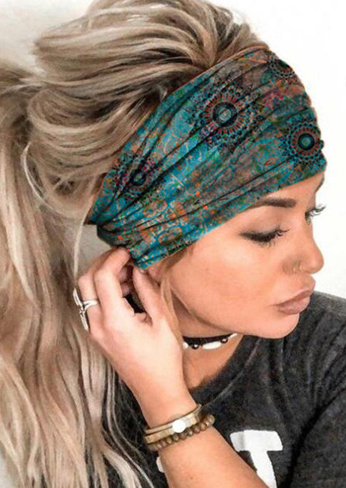 

Bohemian Floral Elastic Wide Headband, Multicolor, SCM002326