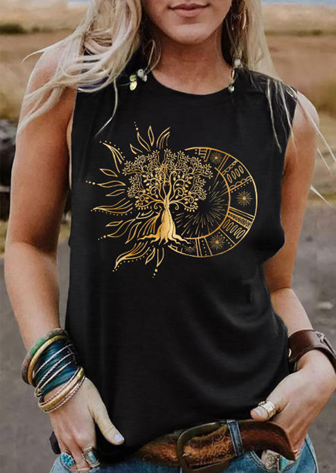 

Tree Of Life Sun Moon Tank - Black, 537022