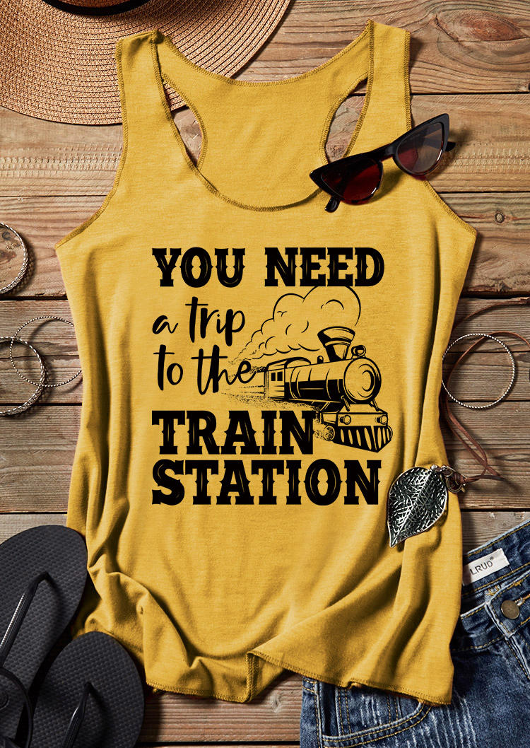 

You Need A Trip To The Train Station Racerback Tank - Yellow, 537060