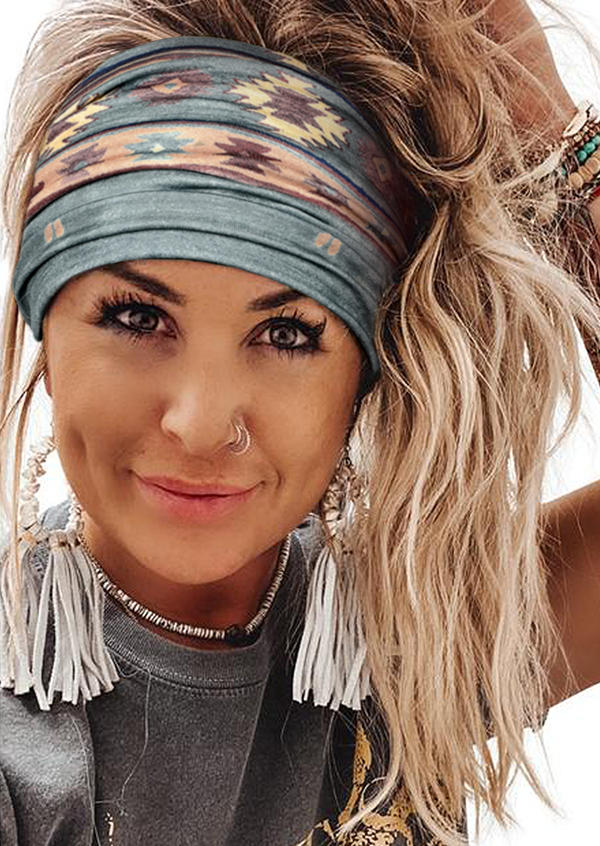 

Aztec Geometric Yoga Wide Headband, Multicolor, SCM002491