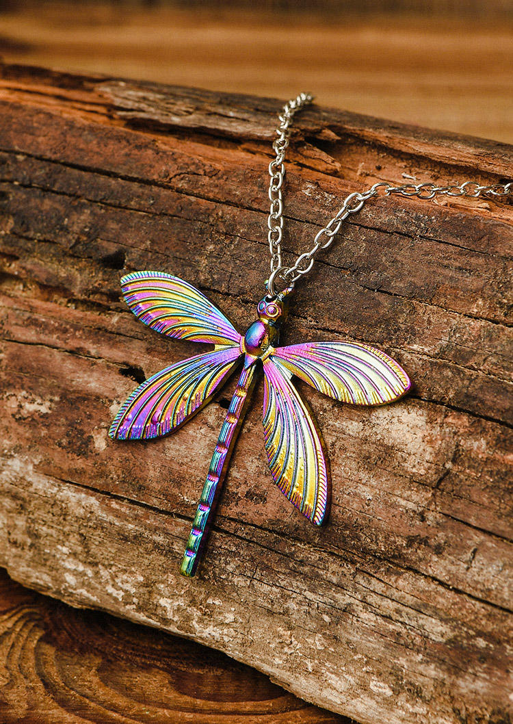 

Colorful Dragonfly Alloy Pendant Necklace, Multicolor, SCM002741