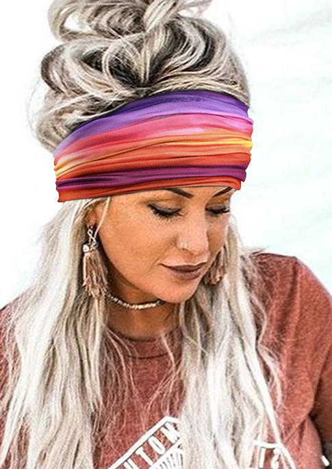 

Gradient Rainbow Yoga Sport Wide Headband, Multicolor, SCM002877