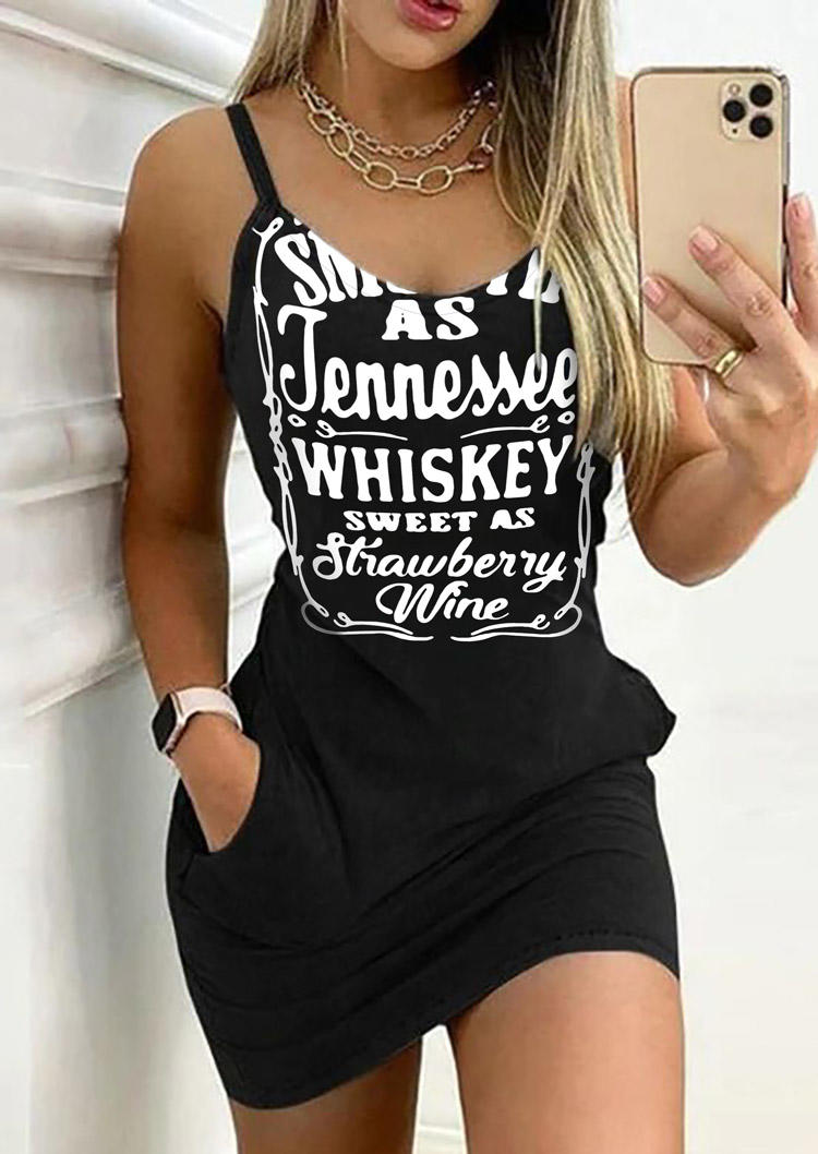 

Smooth As Tennessee Whiskey Sweet As Strawberry Wine Mini Dress - Black, SCM002960