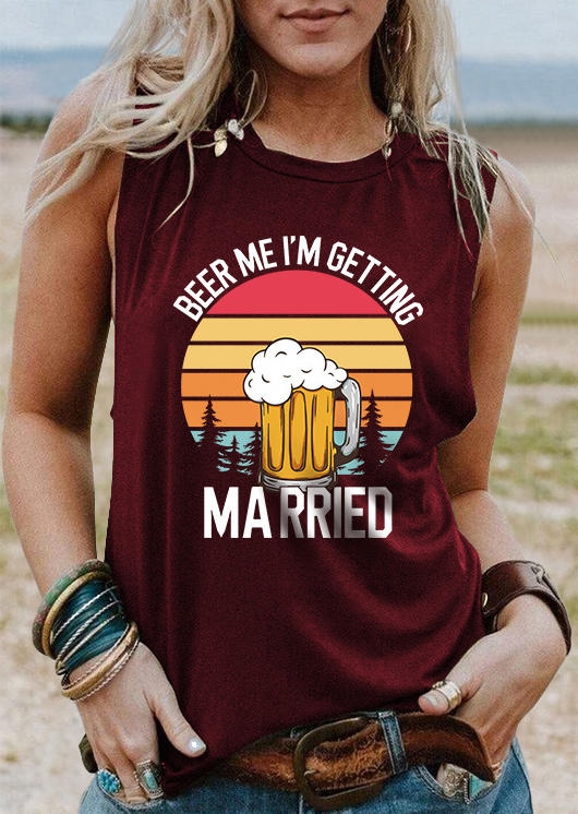 

Beer Me I' Getting Married Tank - Burgundy, Red, SCM003181