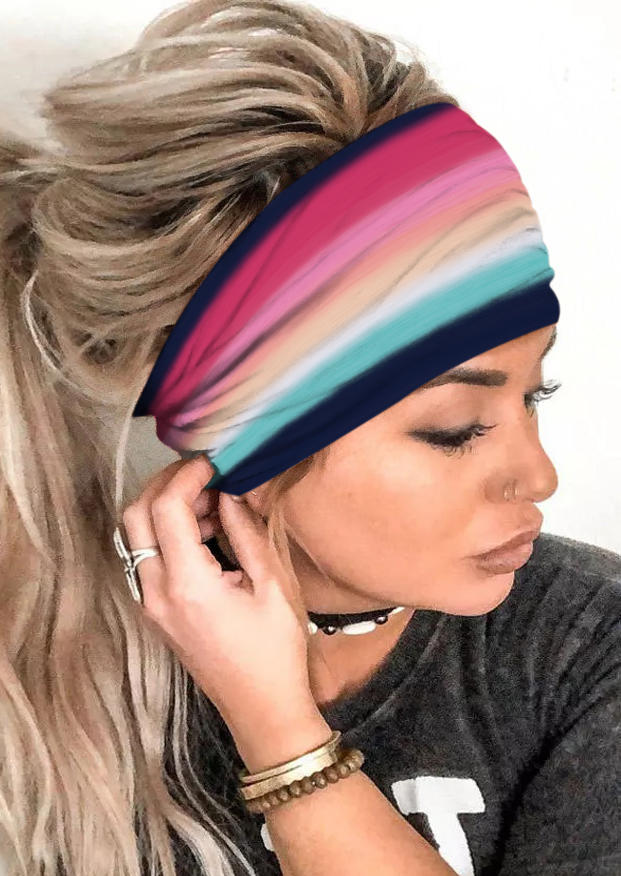 

Gradient Elastic Wide Headband, Multicolor, SCM002914
