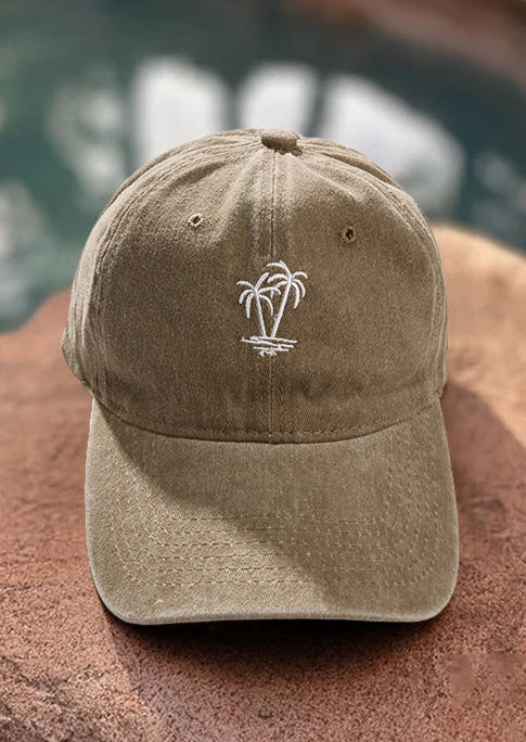 

Coconut Tree Casual Baseball Cap, Khaki, SCM003019