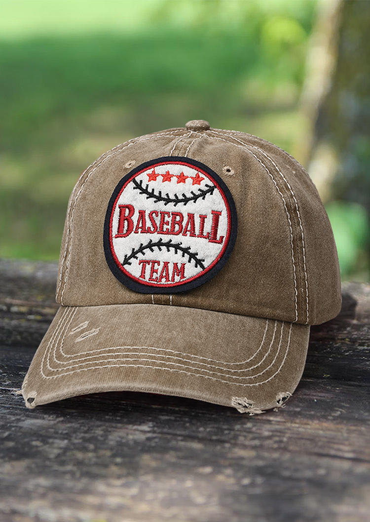 

Baseball Team Star Ripped Cap, Khaki, SCM002288